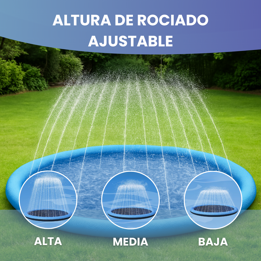 Piscina con rociadores para perros
