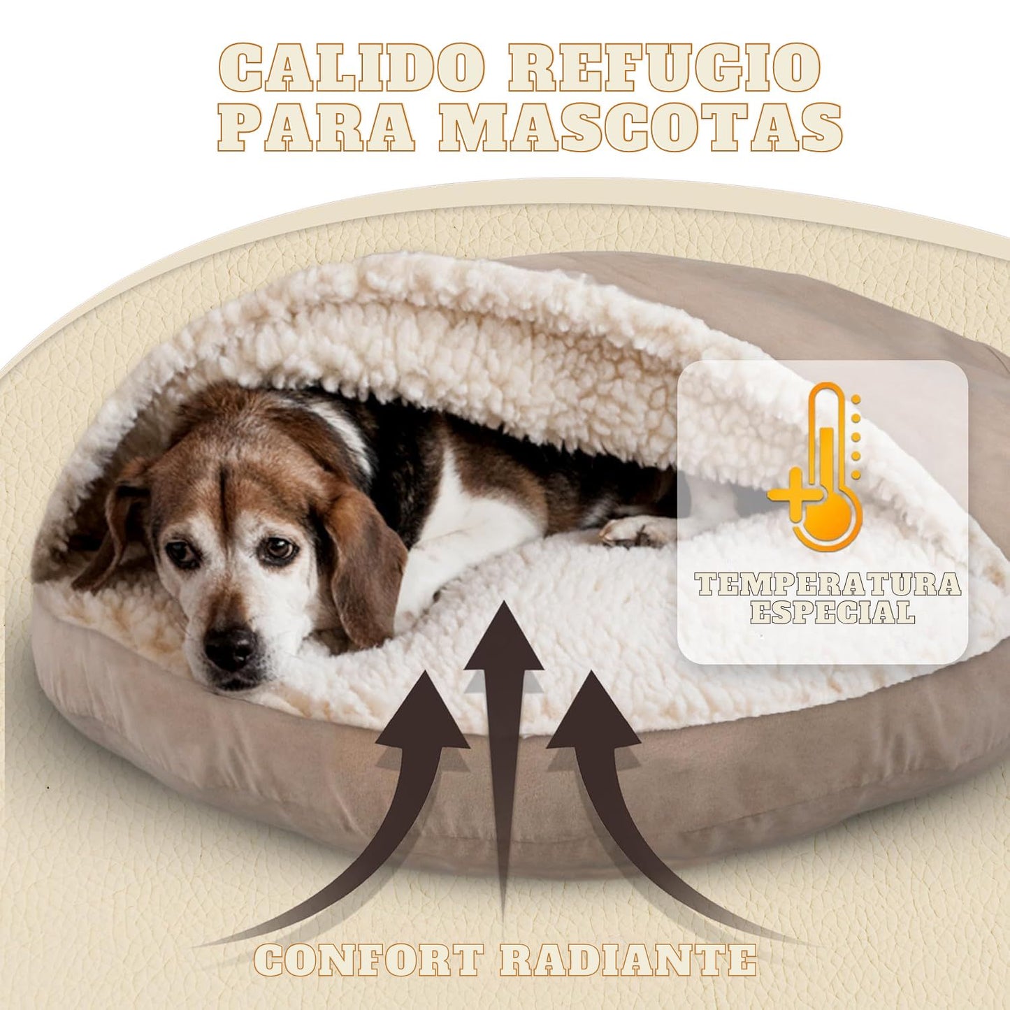 Cama cueva acogedora para mascotas