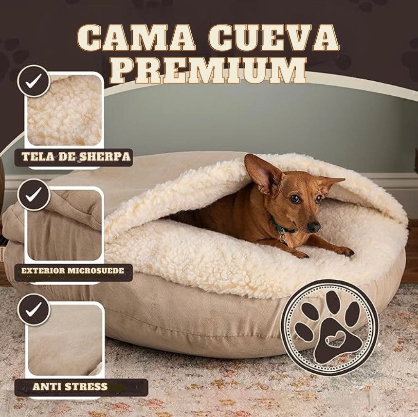 Cama cueva acogedora para mascotas