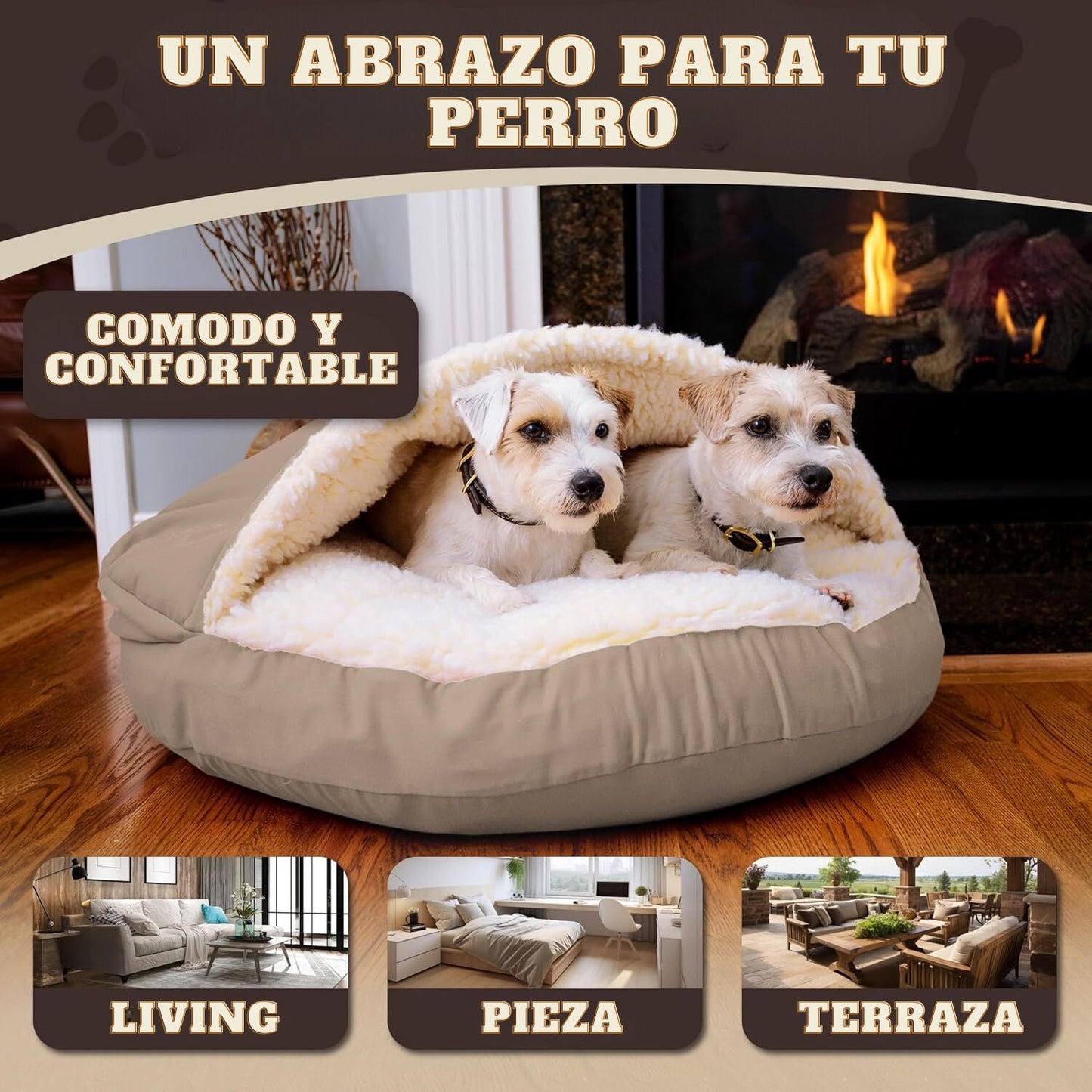 Cama cueva acogedora para mascotas