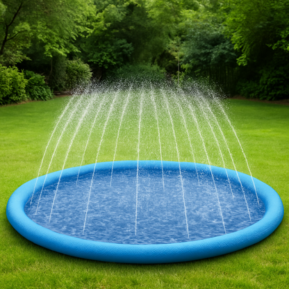 Piscina con rociadores para perros